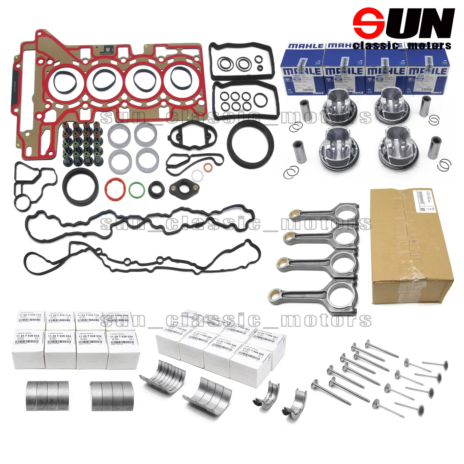 10x Pistons Rings Set STD Piston 92mm compatible with M5 M6 E60 E64 B50 5.0 V10 1103 A