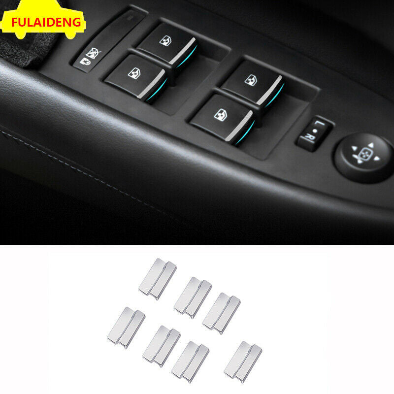 Chrome Window Lift Panel Switch Button Cover Trims 7X for Cadillac SRX 2010-2016
