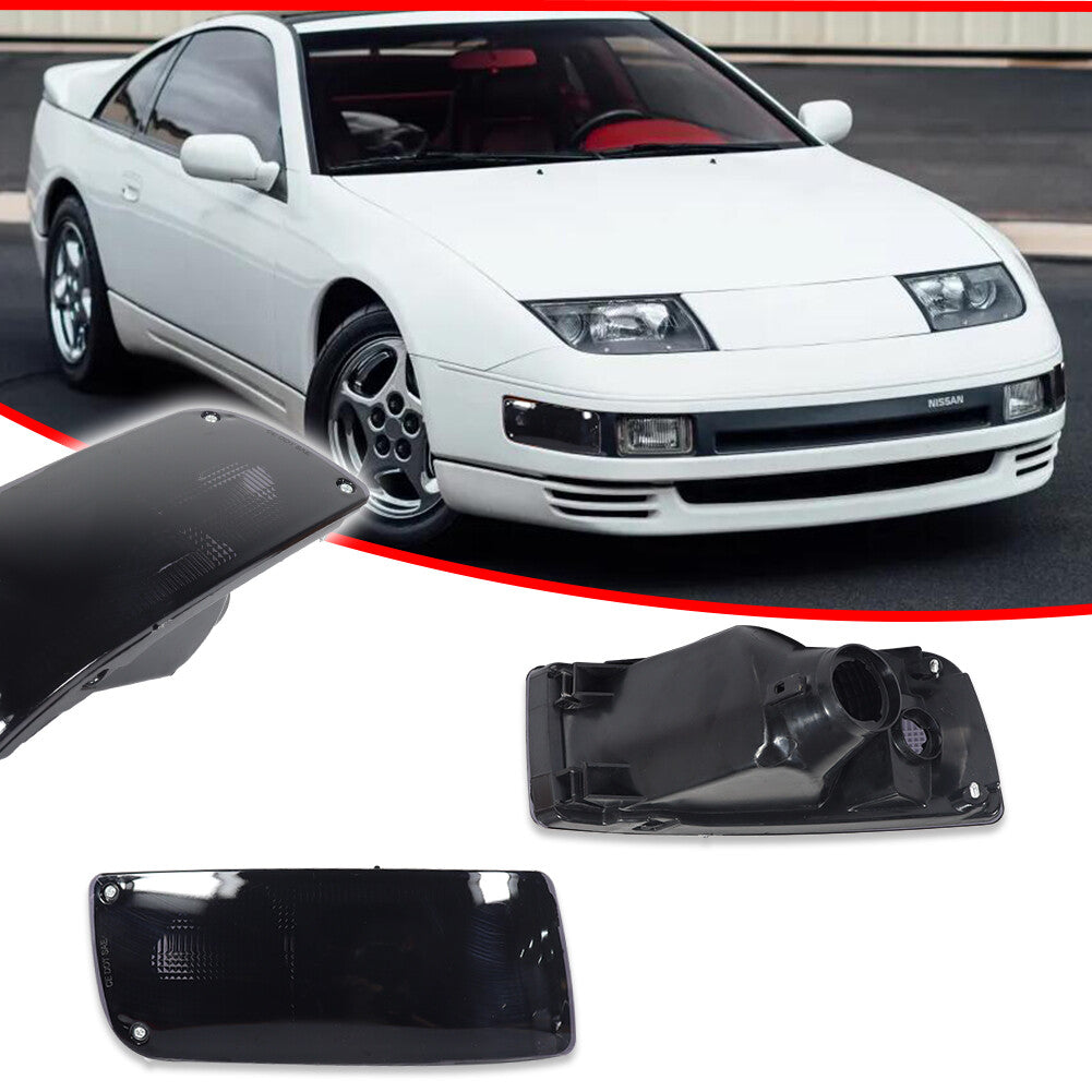 For 90 - 96 for 300ZX Z32 Driver + Passenger Bumper Turn Signal Light Smoke - v