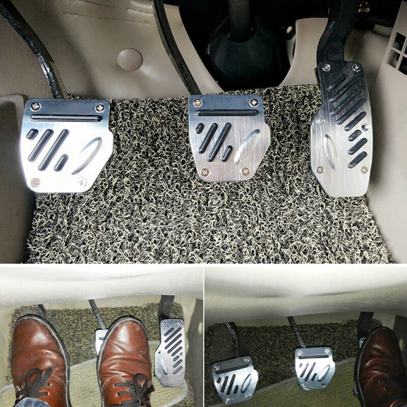 3PCS Car Aluminum Alloy Accelerator Pedal Foot Pedals Cover For Brake Clutch v