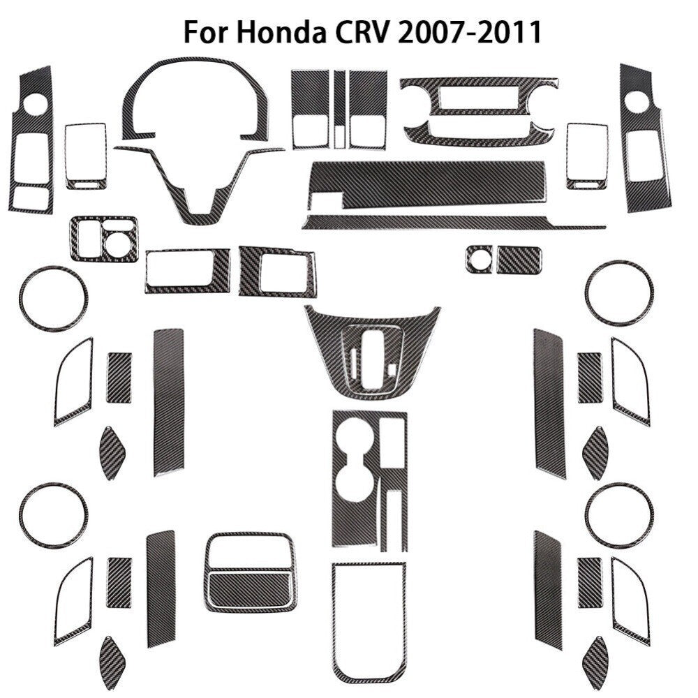 44x for Honda CR-V/CRV 2007-2011 Carbon fiber Interior Decor Kits Cover Trim New n