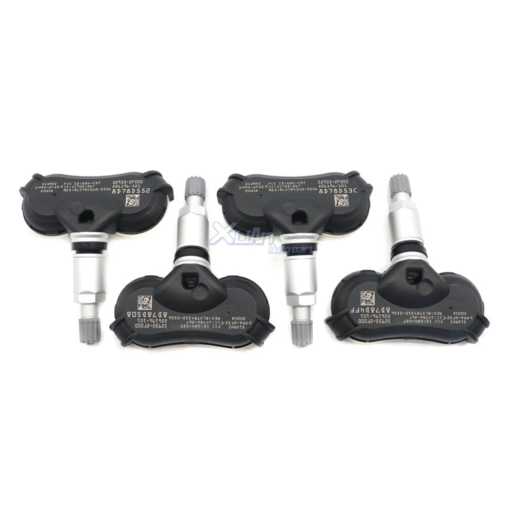 Four tire pressure sensors (TPMS 52933-2S510) for Hyundai for Tucson and for Kia 2.0/2.4- v