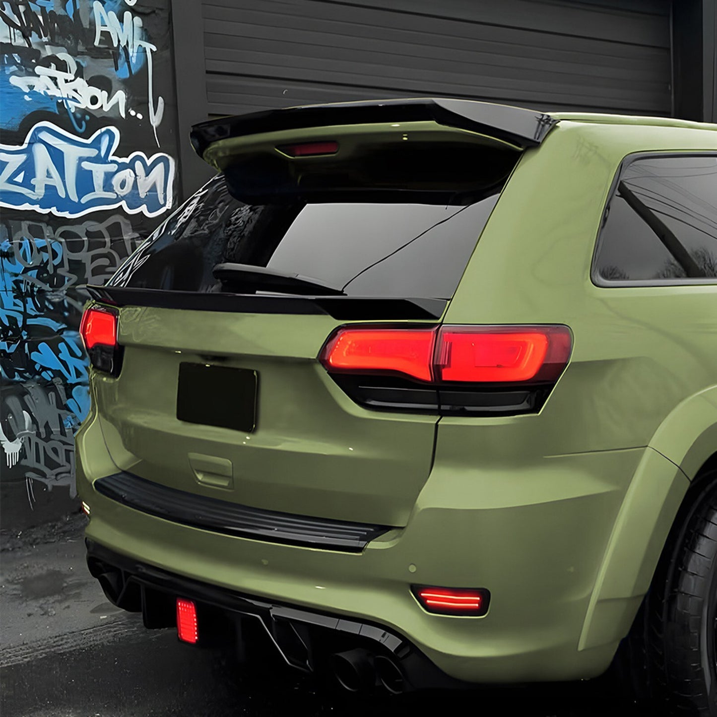 Carbon Look Rear Trunk Spoiler Lip Middle Wing for Jeep for Grand Cherokee SRT 12-21 Q
