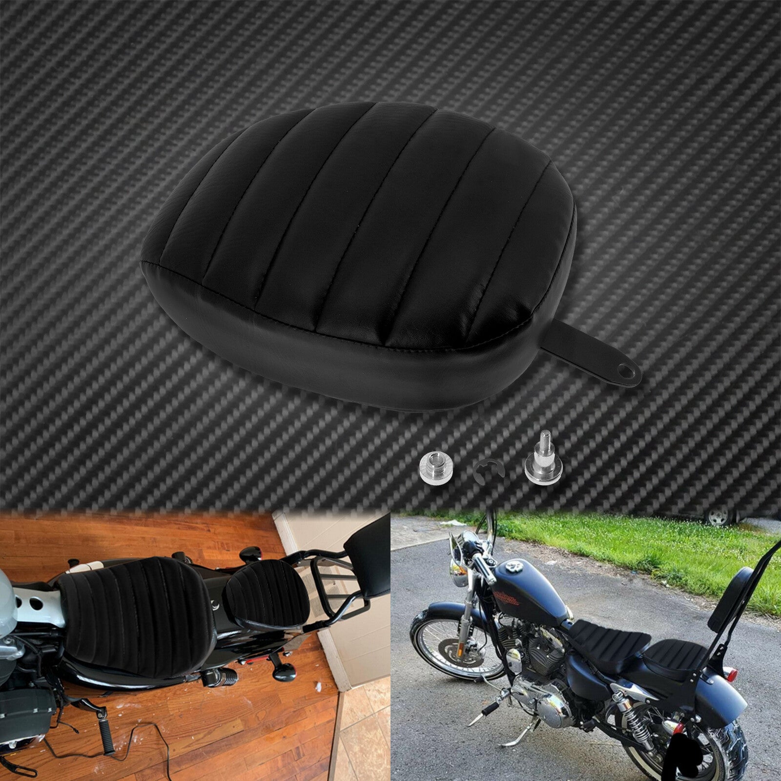 Rear Passenger Pillion Pad for Seat Stripes Fit for Harley Sportster XL1200 883 72 Q