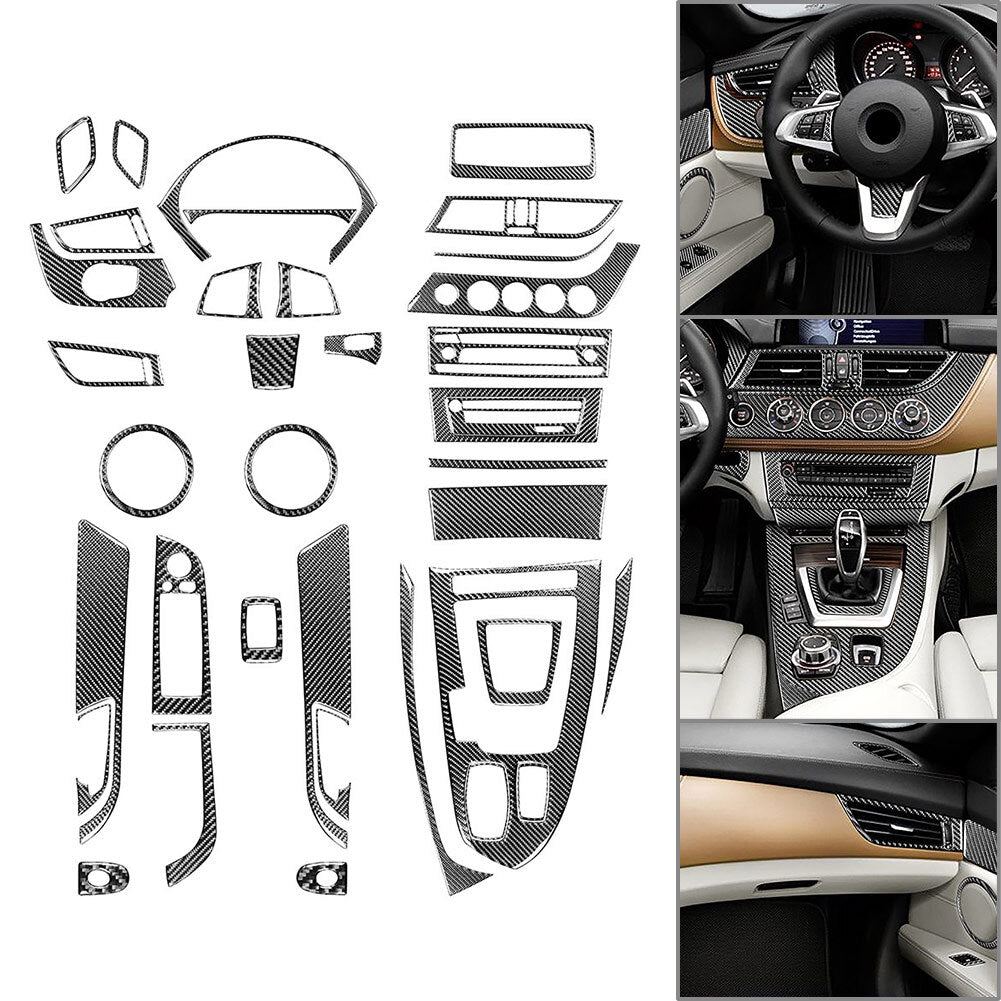 LHD Interior Trim Full Set Dashboard Gear Shift Console Cover Trims for BMW Z4
