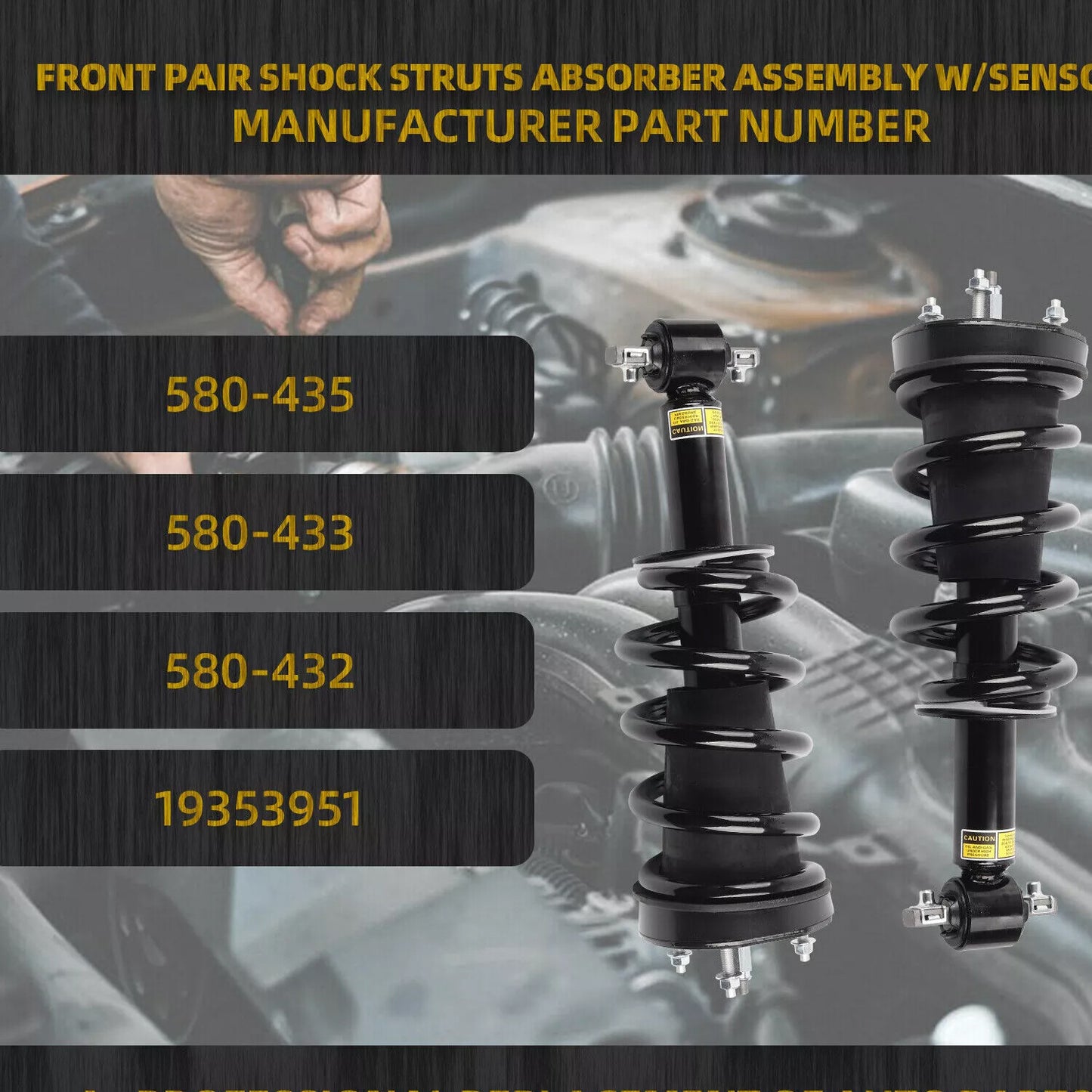 2X Fit for Mercedes W221 C216 S550 S600 CL500 CL600 Front Shock Struts ABC Hydraulic