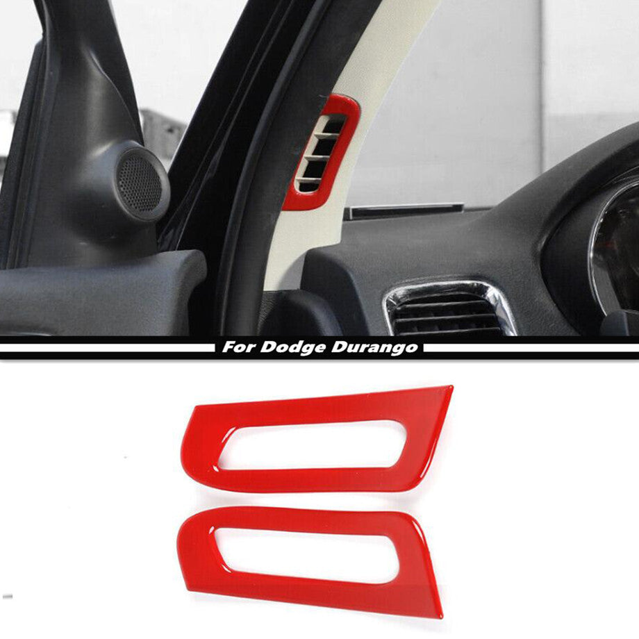 For 2011-2024 for Dodge Durango Red Interior Front Door A Pillar Air Vent Cover Trim
