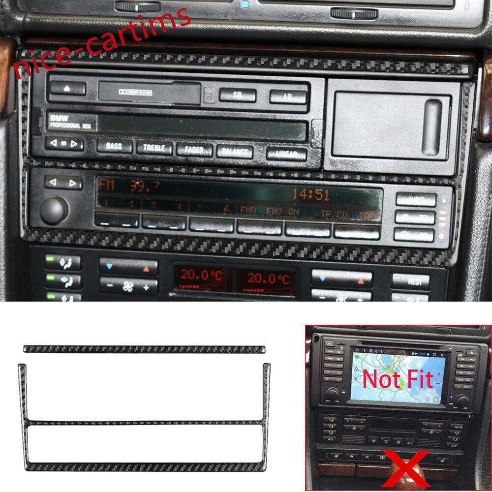 Carbon Fiber CD Radio Switch Panel Decorative Cover for BMW 7 Series E38 1994-01