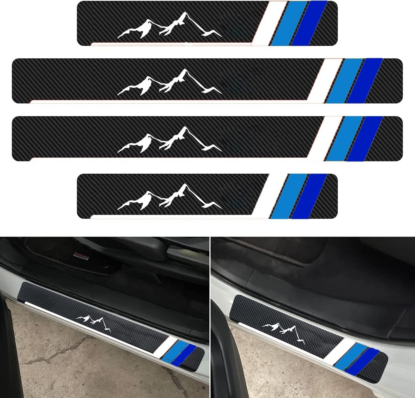 4-piece set of carbon fiber door and window panel protectors for Tacoma Rav4 SUVs - n