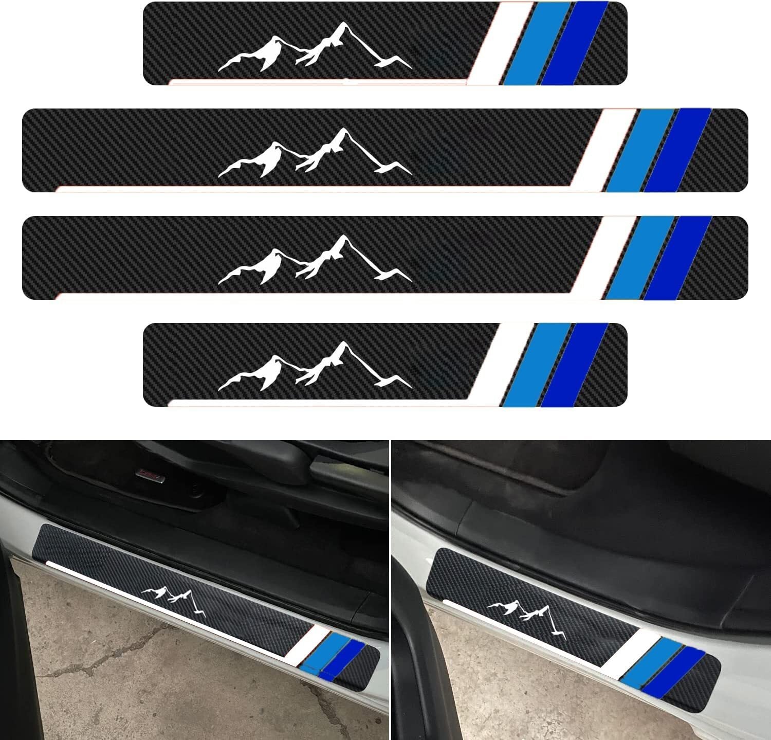 4-piece set of carbon fiber door and window panel protectors for Tacoma Rav4 SUVs - n