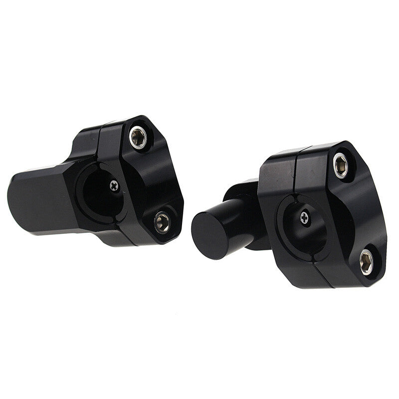2-Piece Motorcycle Handlebar Clip Stem Adapter for 7/8 to 1 Inch Off-Road Bikes and All-Terrain Vehicles - Black n
