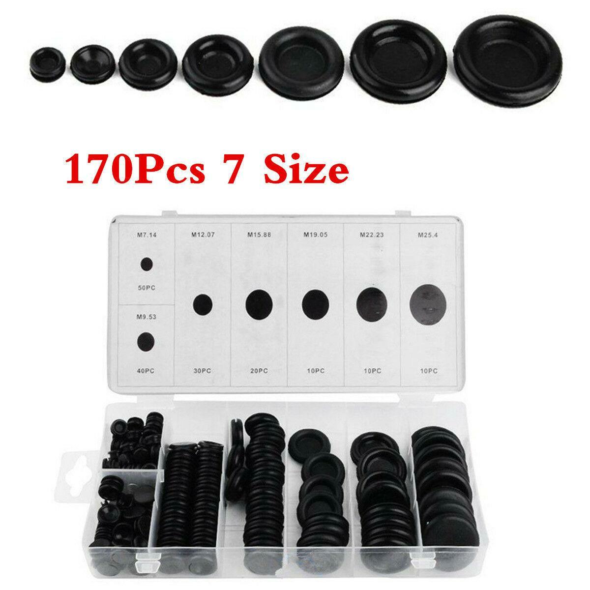 Rubber cable ring firewall plug kit, 170 pieces, automotive 7-yard electrical wiring gaskets - n