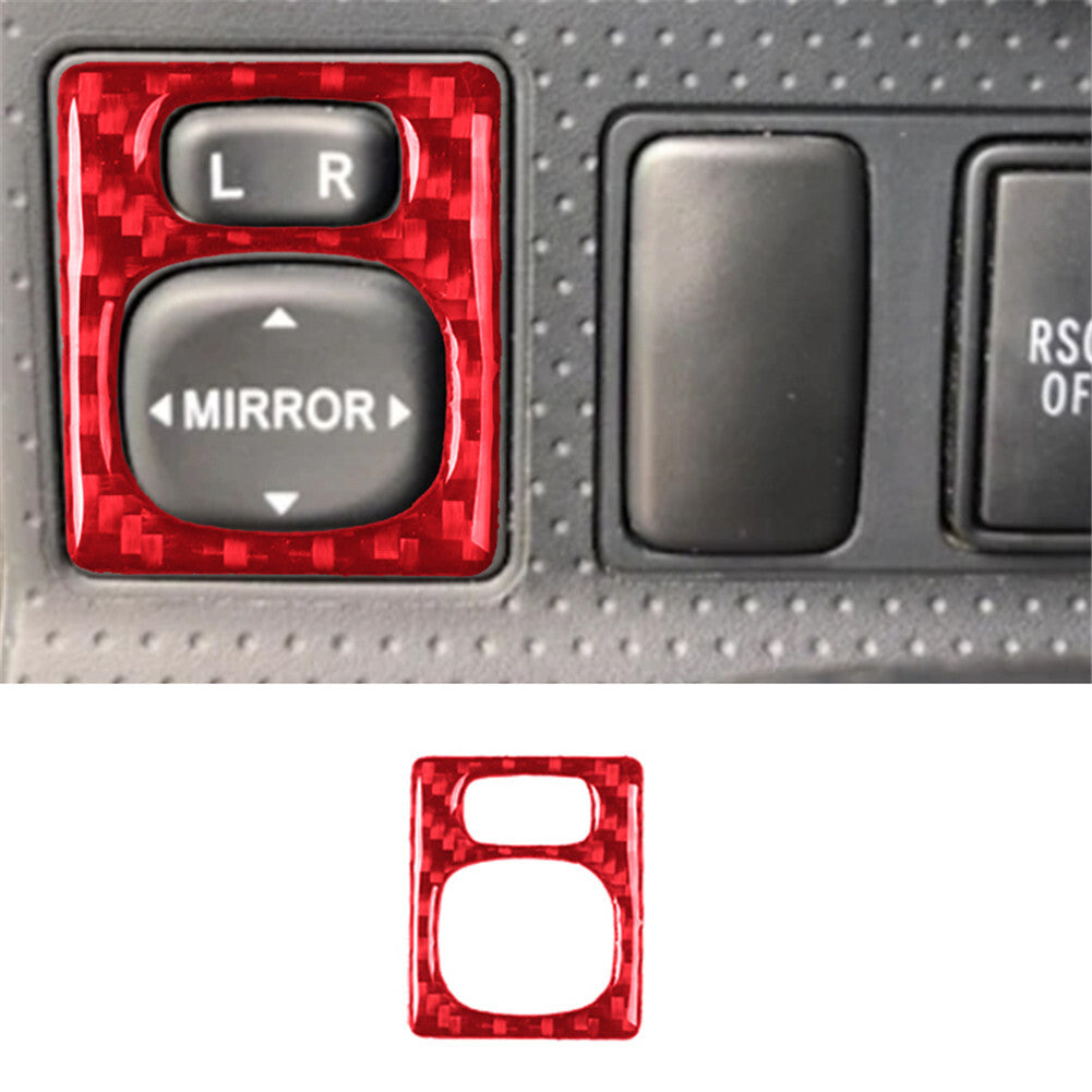 Red Rearview Mirror Control Button Trim Carbon Fiber for Toyota FJ Curiser 07-21