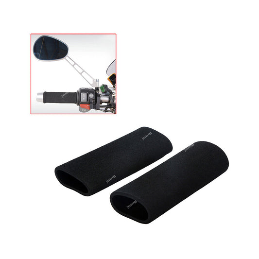 2Pcs Motorcycle Handlebar Cover Anti Vibration Slip-on Foam Grip Black Q