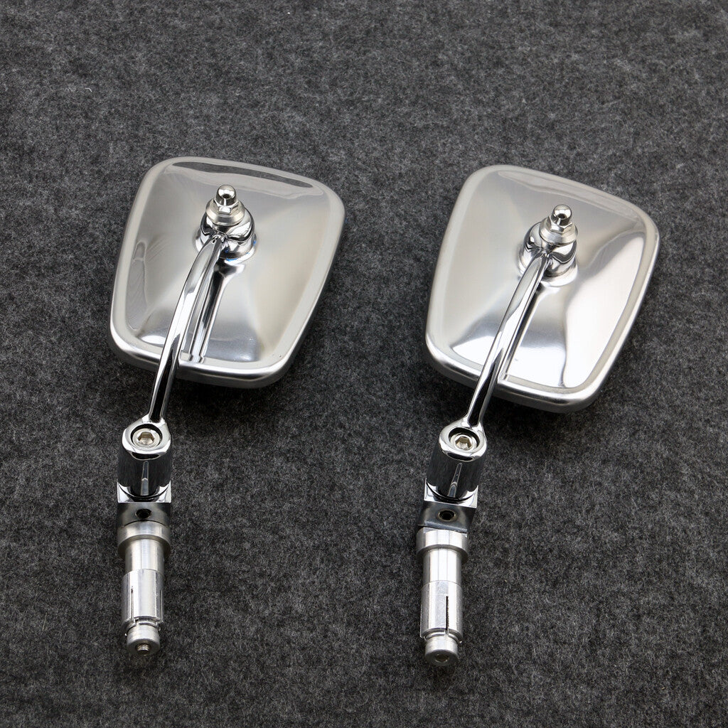 Motorcycle Cafe Racer Handle Bar End 360 Swivel Retro Mirror Stainless steel
