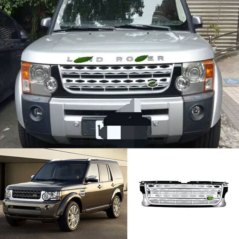 Silver Grill for Land Rover Discovery 4 2010-16 Mesh Grille Front Bumper Center