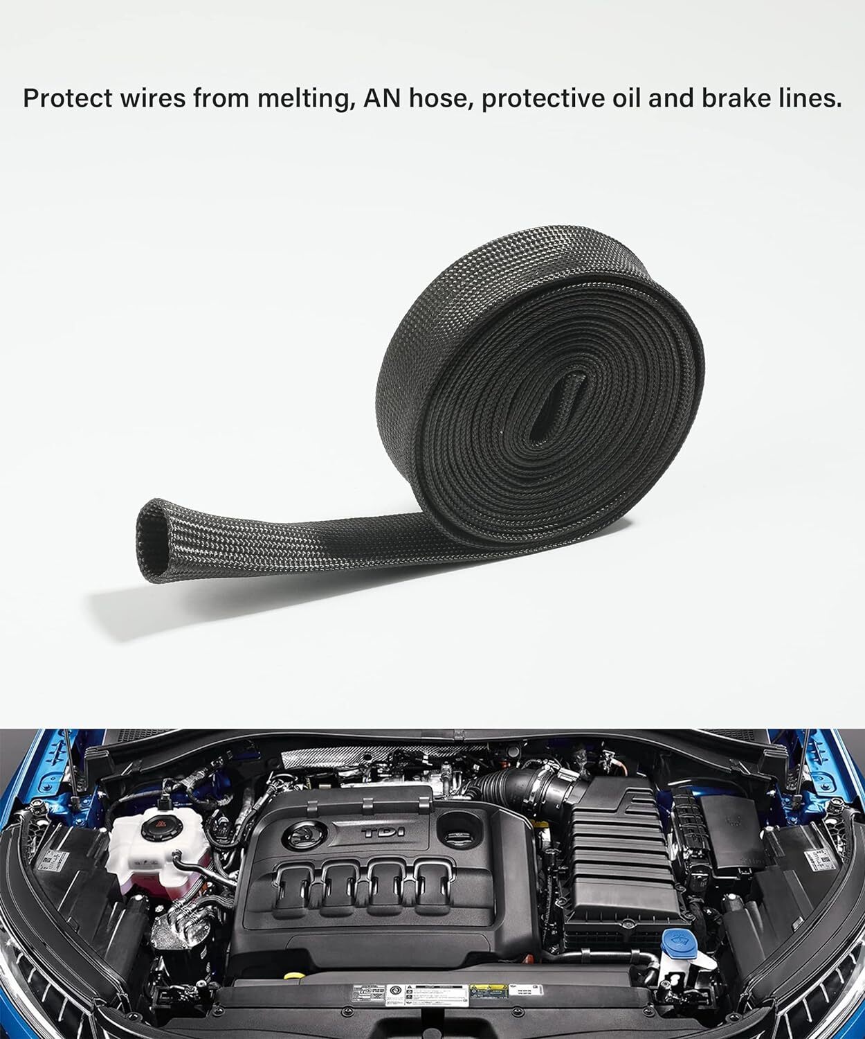 Heat Shield fireproof insulated wire conduit cover for automatic heat packing of loom tubing