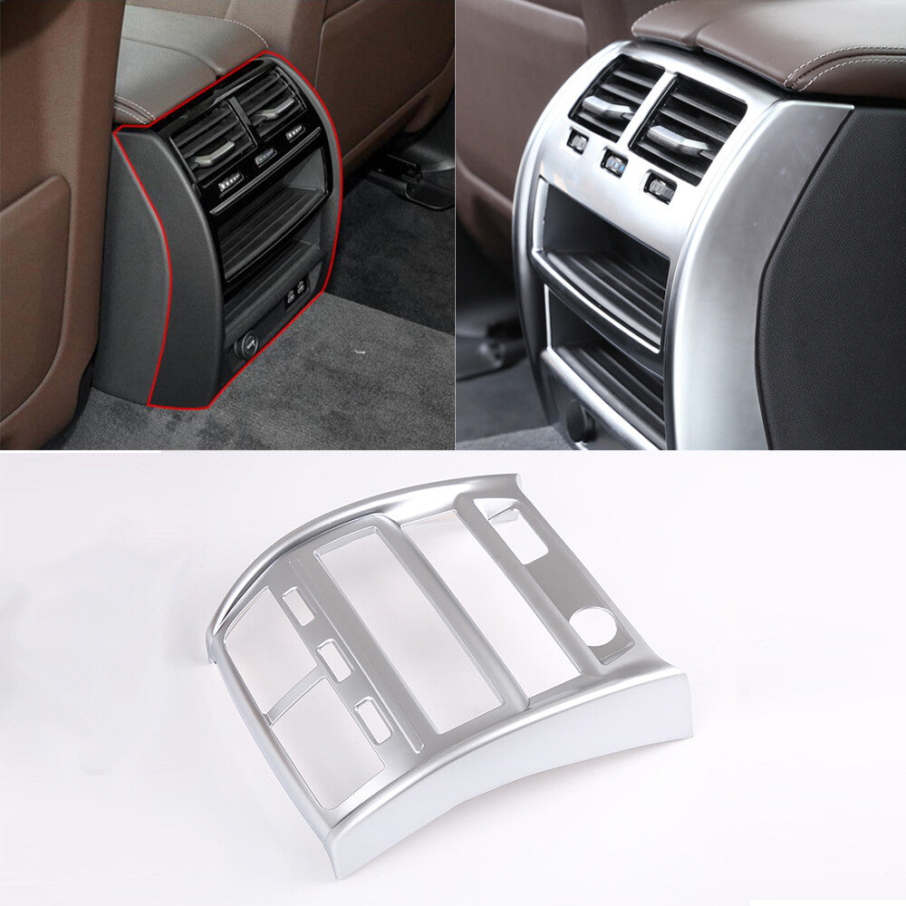 Silver ABS Inner Rear Air Vent Outlet Panel Cover for BMW 5 Series G30 2020-2022
