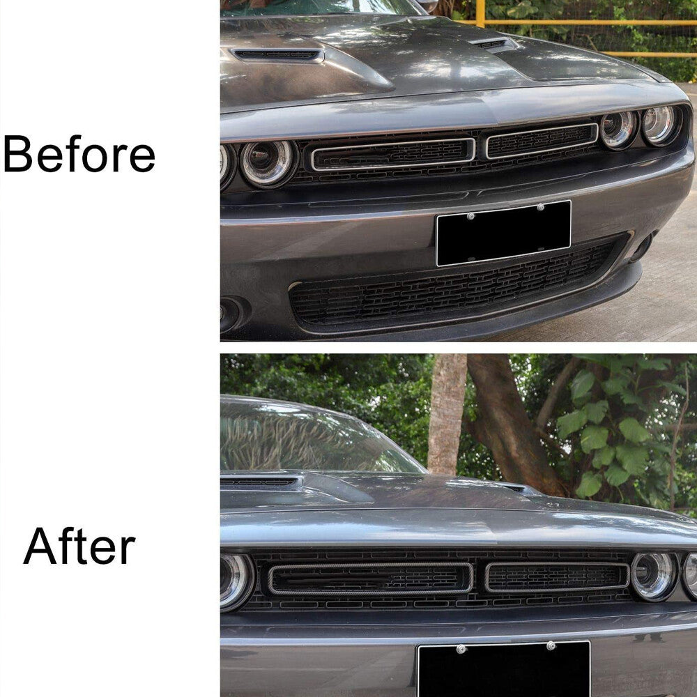 Front Grill Grille Insert Cover Trim Accessories for Dodge for Challenger 2015-2023
