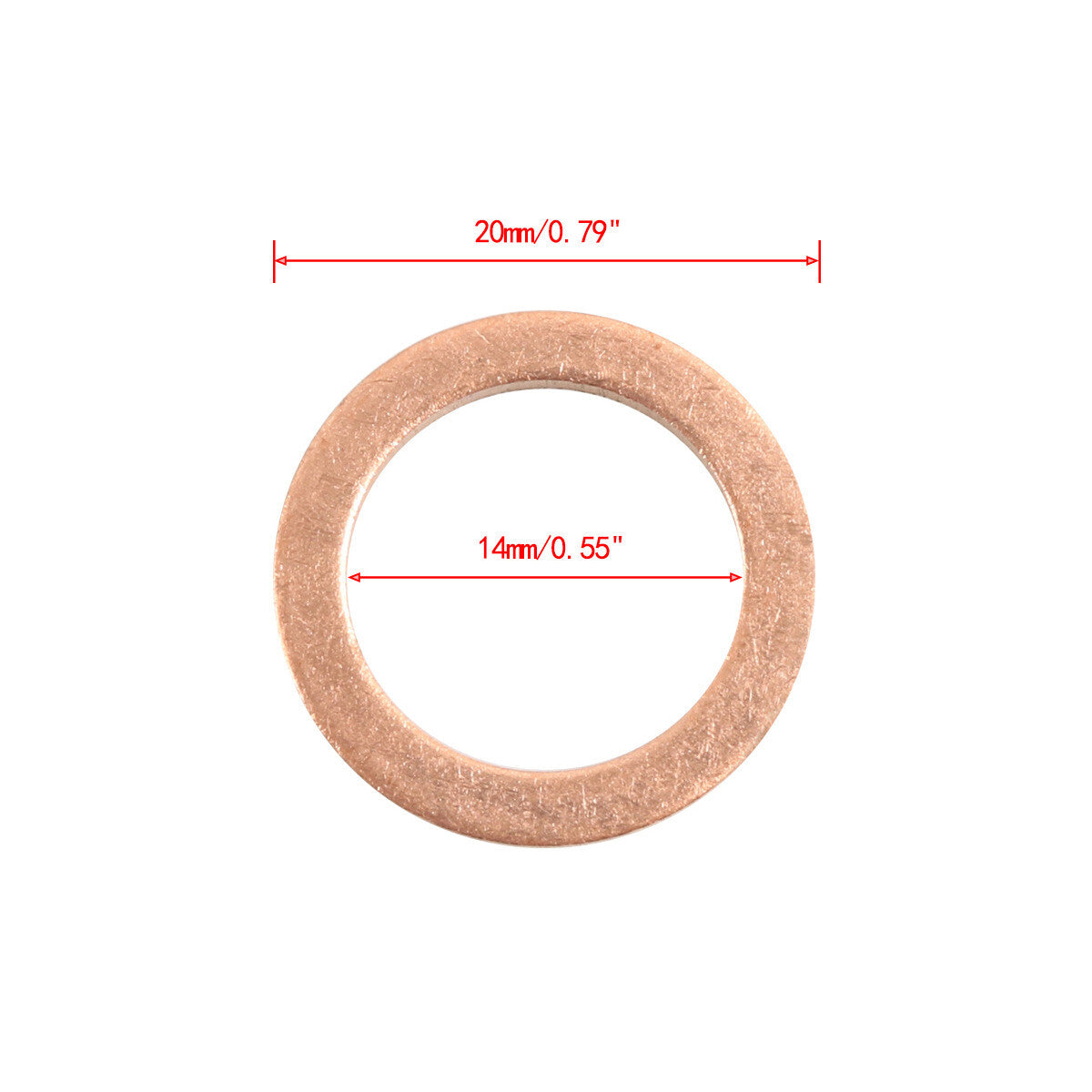50-piece pack of copper oil drain plug gaskets for washing machines (007603-014106) suitable for n