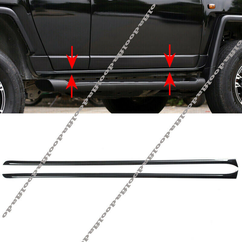 Black Alloy Side Skirts Body Molding Strips Trim for Toyota FJ Cruiser 2007-2021