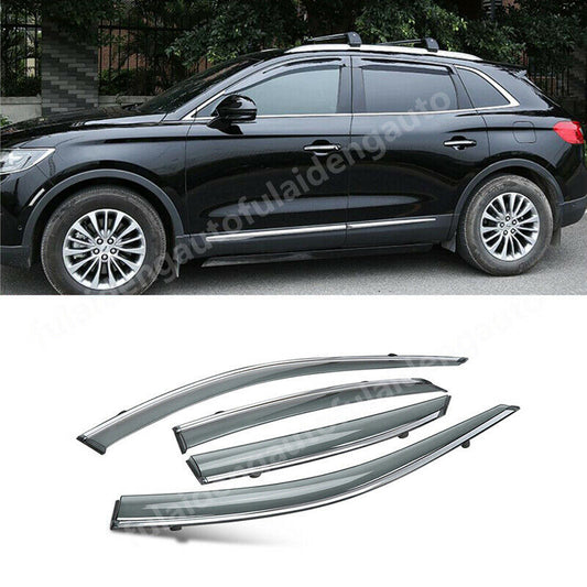 4P for Lincoln MKX 2016-2018 Window Visor Vent Rain Sun Guards Shield Deflectors