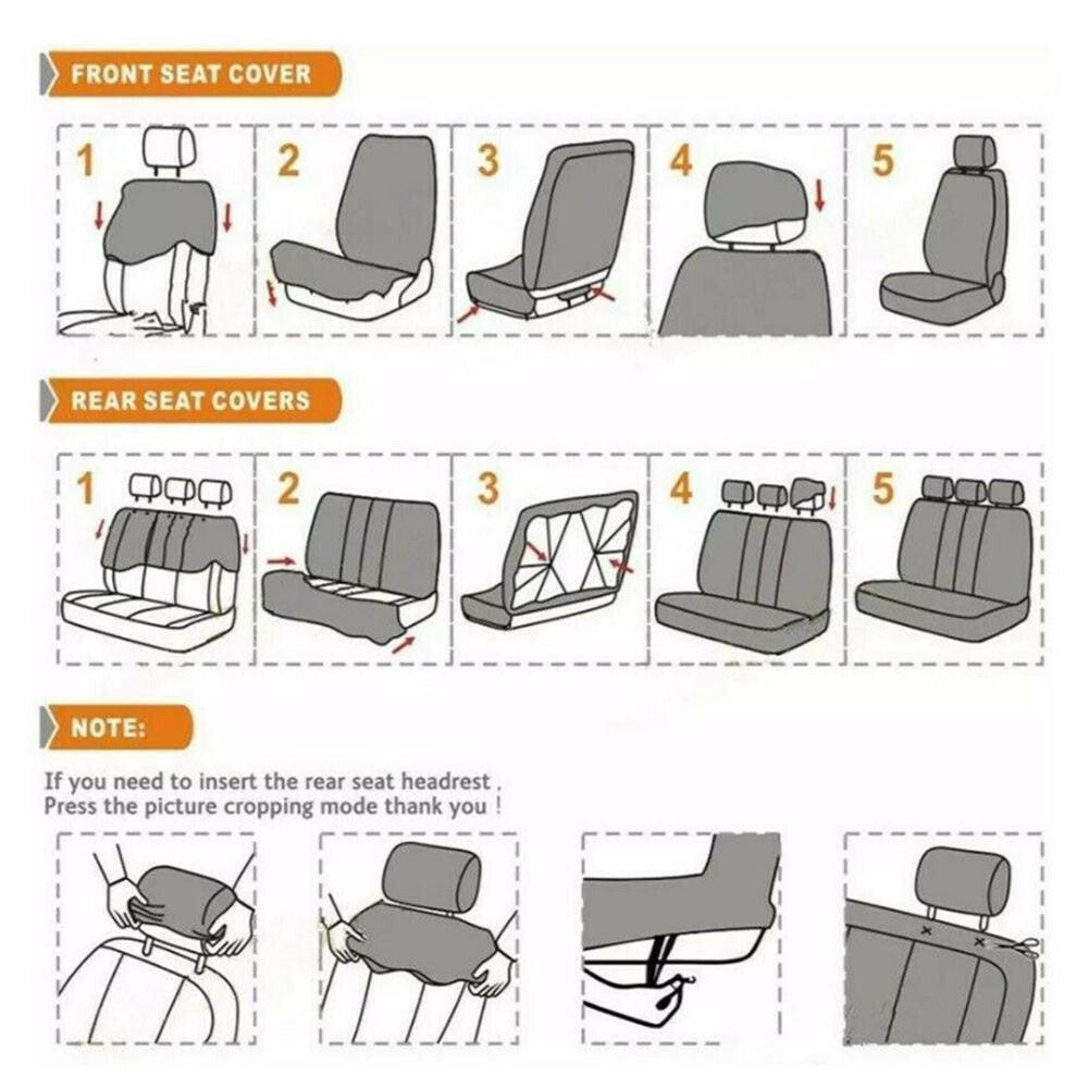 Car for Seat Cover Auto Front Rear Full Set Cushion Accessories PU Leather 4 Seasons