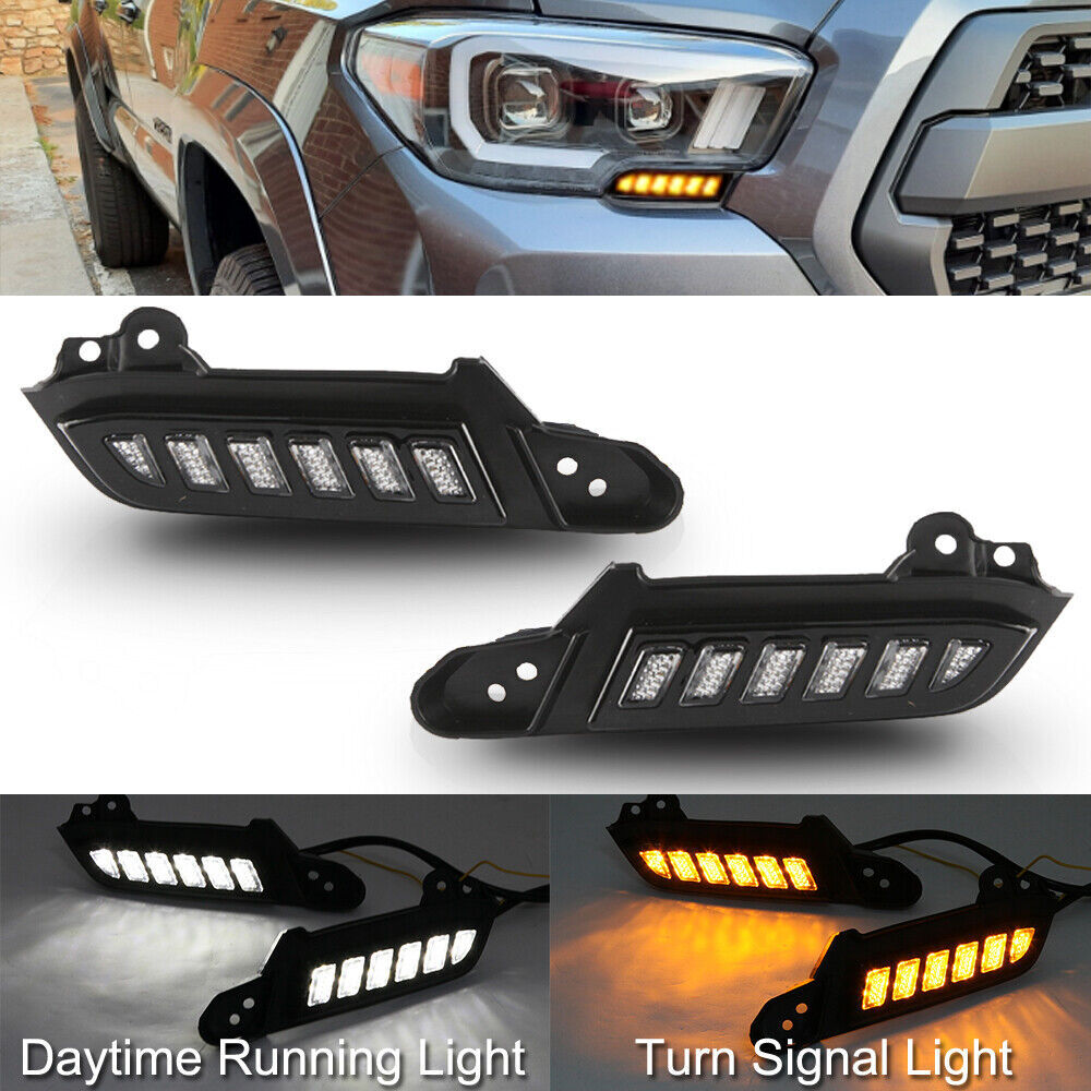 LED DRL Daytime Running Light Fog Lamp Accessories for Toyota Tacoma 2016-2023 Q