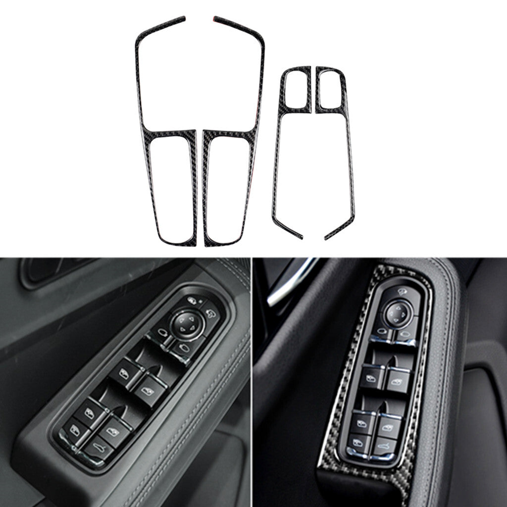 4Pcs Red Carbon Fiber Door Decorative Panel Trim For X3 F25 X4 F26 2011-2017 v