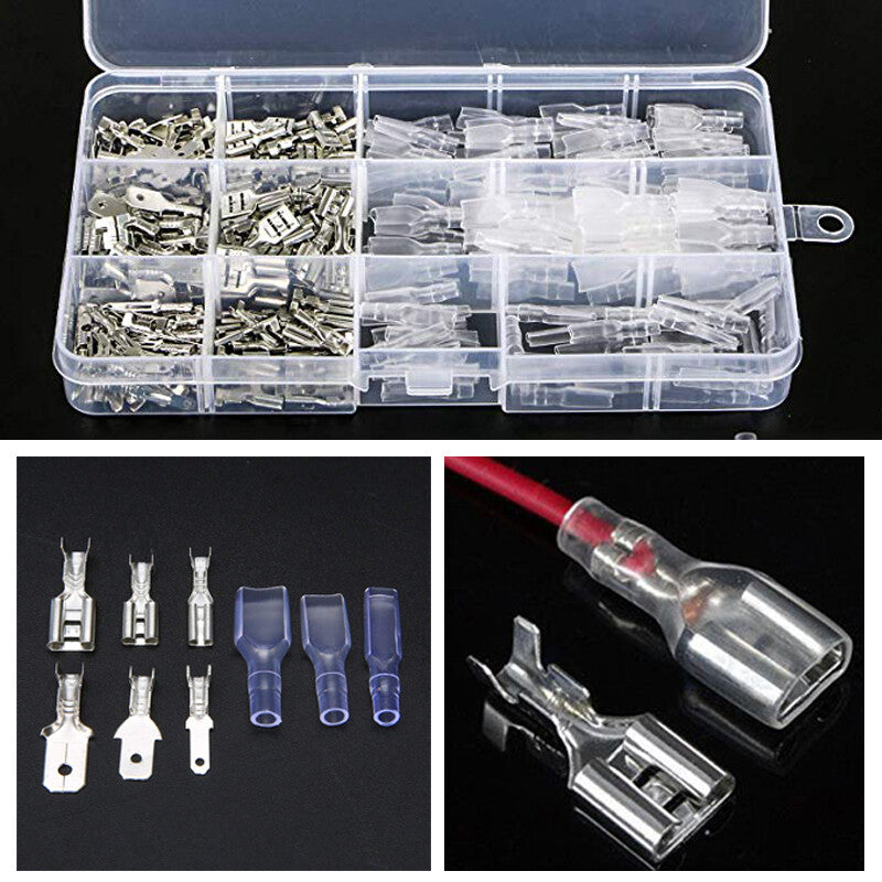270PCS Male & Female Insulated Electrical Wire Terminals Crimp Connectors Kit v