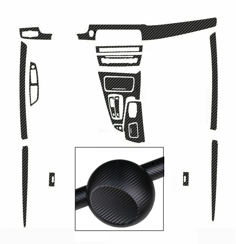 Black Carbon Fiber Look Interior DIY Decor Sticker for BMW 5 Series F10 2011-17 Q