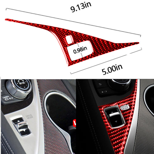 Red carbon fiber gear shift button panel trim suitable for Infiniti Q50 Q60 2014-19