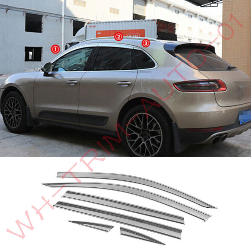 for Porsche Macan 2015-2023 Chrome Window Wind Visors Rain Guard Vent Deflectors
