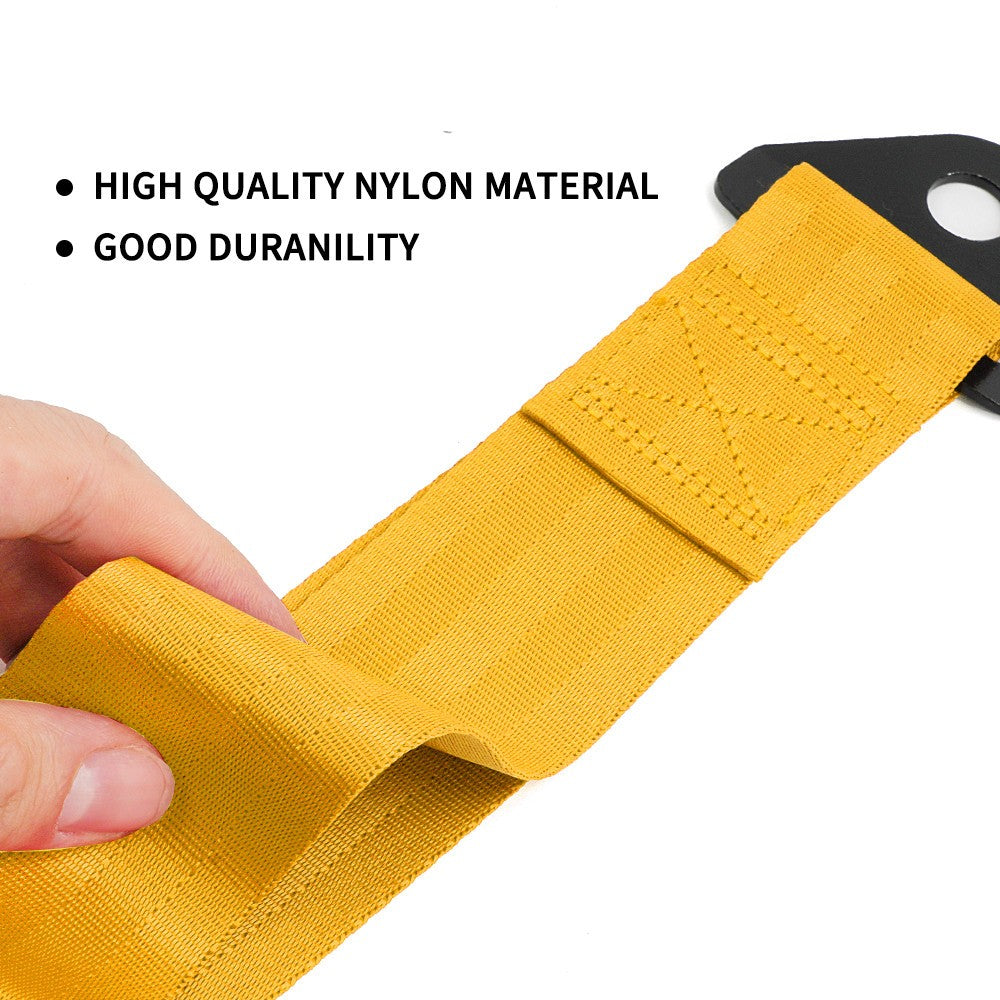 High Strength Sports Racing Tow Strap Set for Front Rear Bumper Towing Hook Gold Q