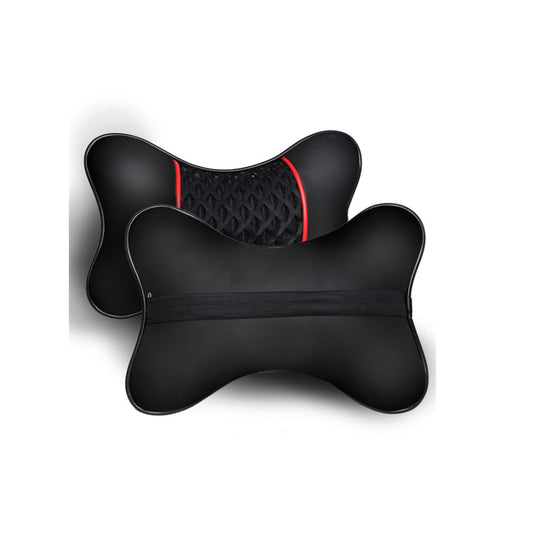 Pair PU Leather Soft Car Pillows Headrest Neck Cushion Support for Seat Accessories Q