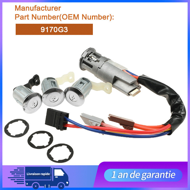 KIT 3 BARILLET DE PORTE + 1 ANTIVOL DE DIRECTION NEIMAN POUR BERLINGO PARTNER n