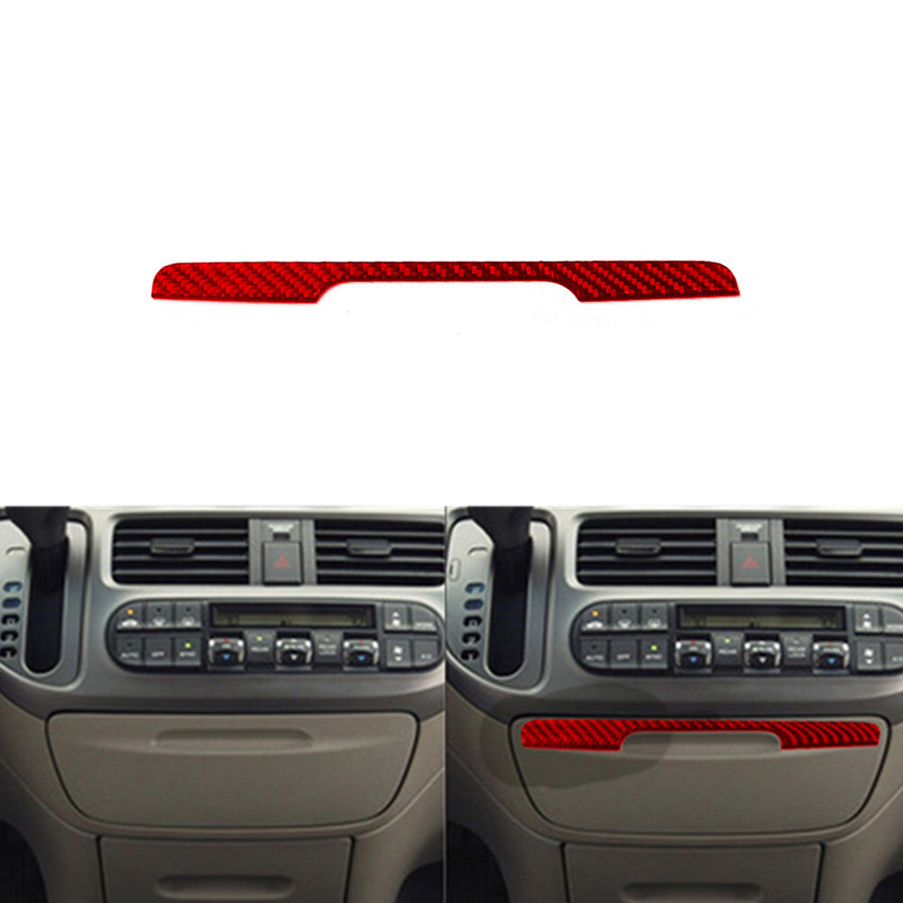 Red Carbon Fiber Dashboard Cup Holder Sticker Trim Set for Honda Odyssey 2005-10