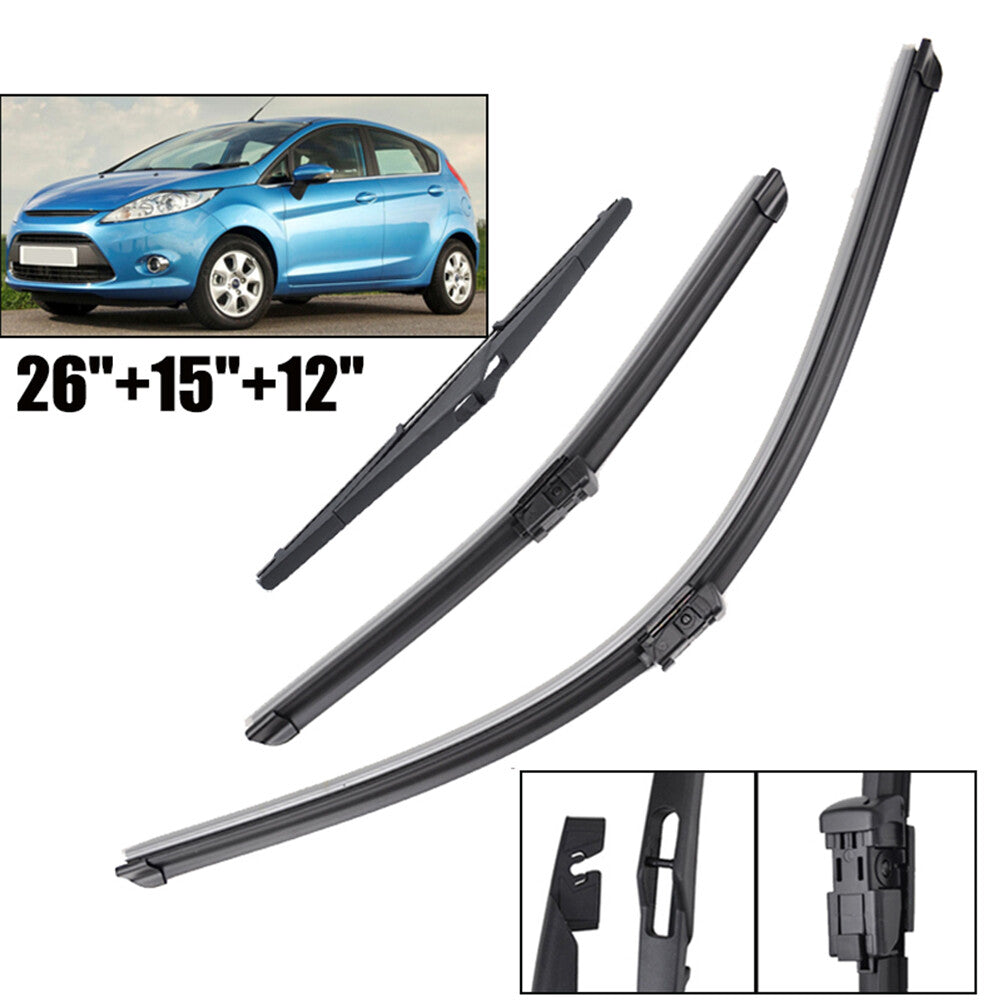 DE  for ford  FIESTA 2008-2016 WINDSHIELD WIPER BLADES FRONT + REAR SET Q