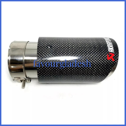 1 X IN 2.0 48MM OUT: 3.0 76MM Akrapovic Glossy Carbon Fiber Pipe Exhaust Tip