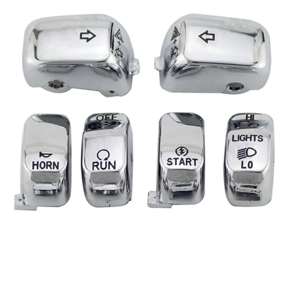 Chrome Hand Control Switch Housing Cap Button for Harley Touring Softail 96-13 Q