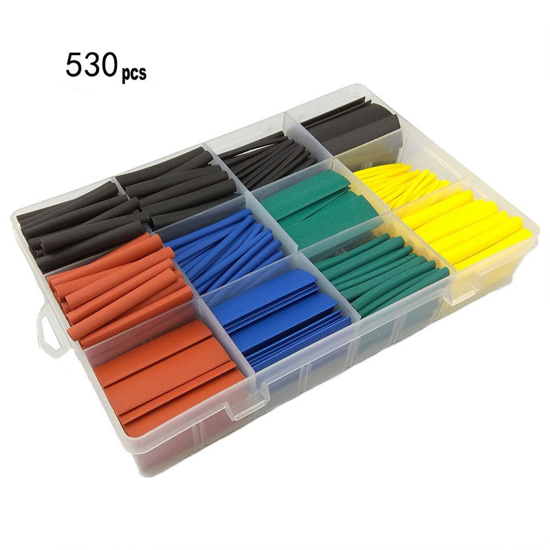 530pc Heat Shrink Butt Car Electrical Wire Crimp Terminal Connectors Tubing Kit