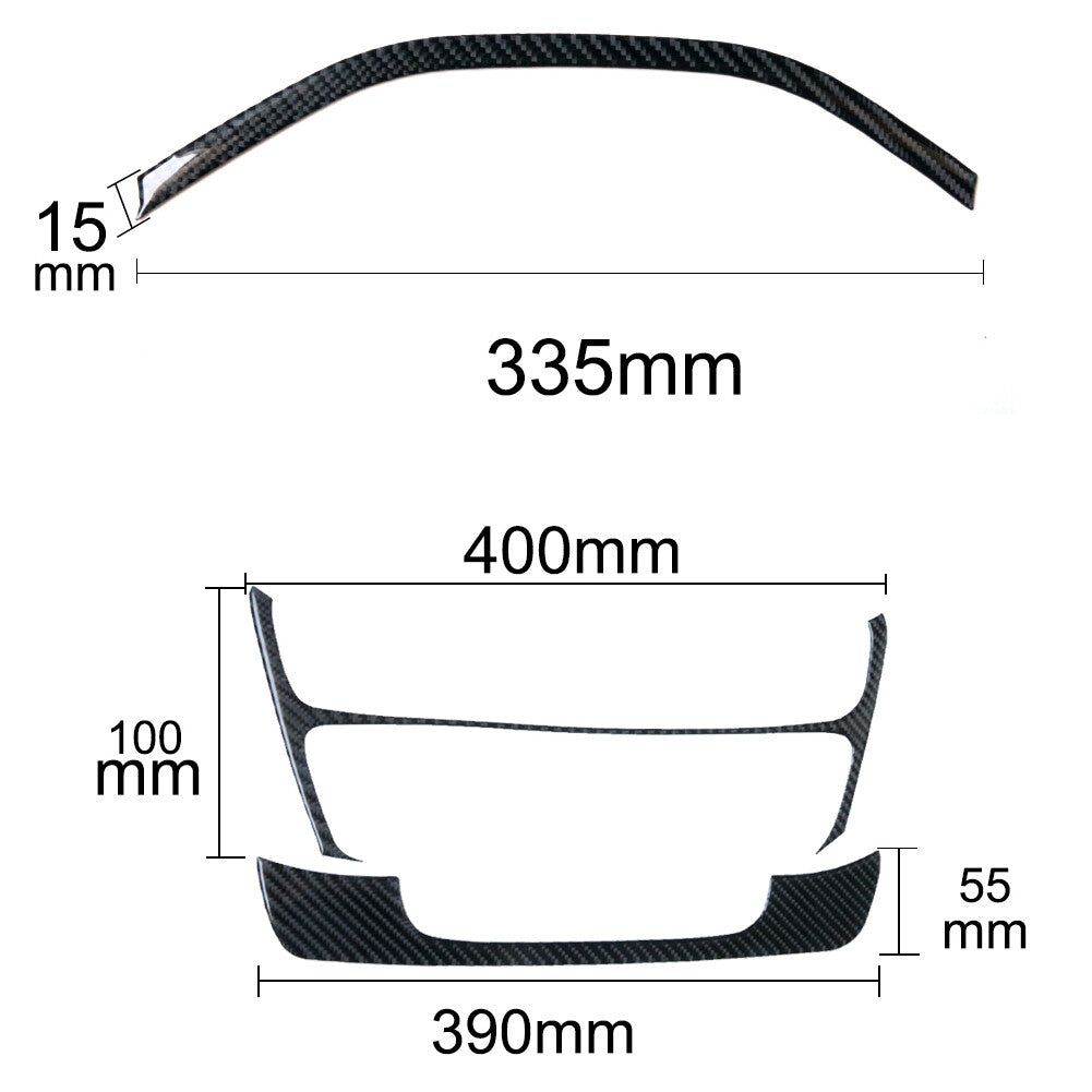 3X Carbon Fiber Speedmeter Below Decorative Trim Cover for Honda for Civic Coupe