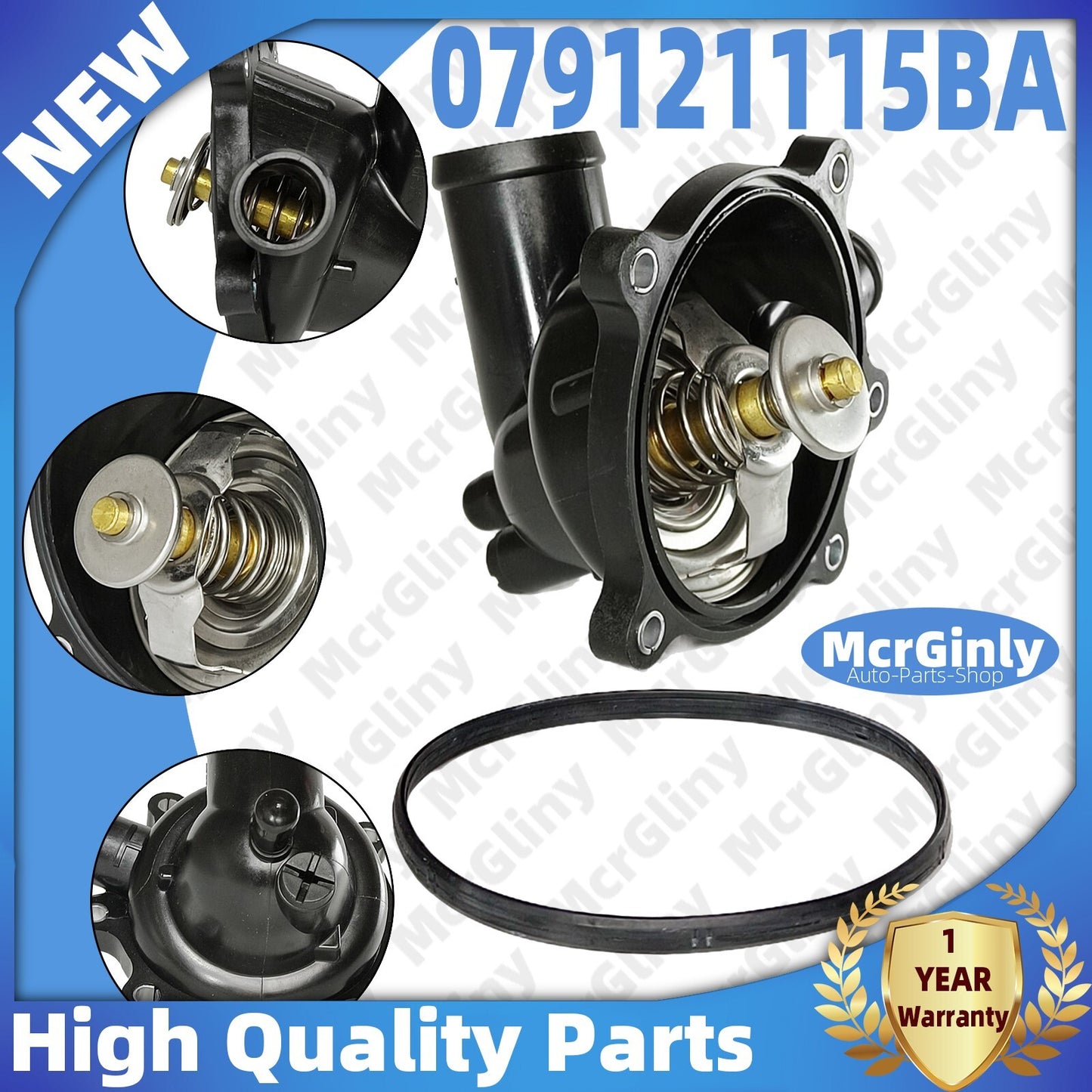 Engine thermostat with O-ring suitable for Touareg, for Audi A6, for A8 , Q7, S6 #079121115BA- n