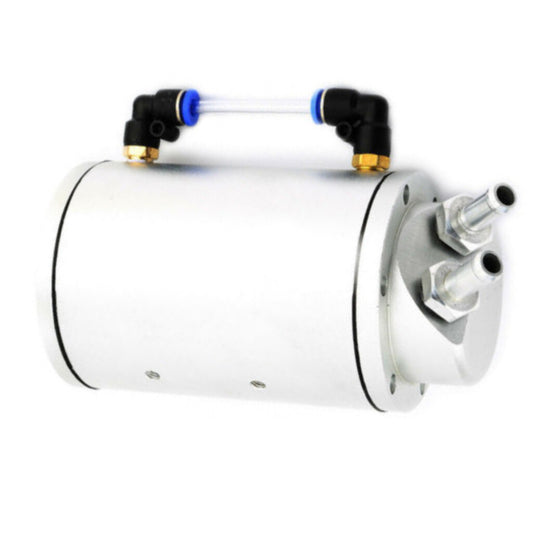 Auto Oil Reservoir Catch Can Tank Kit Breather Baffled Silver Aluminum n