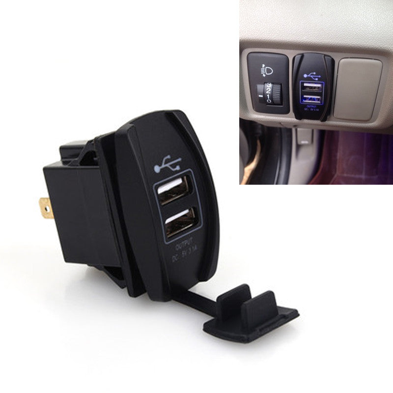 Universal 12-24V DC 3.1A Dual LED USB Car Power Charger Port Socket - Convenient n