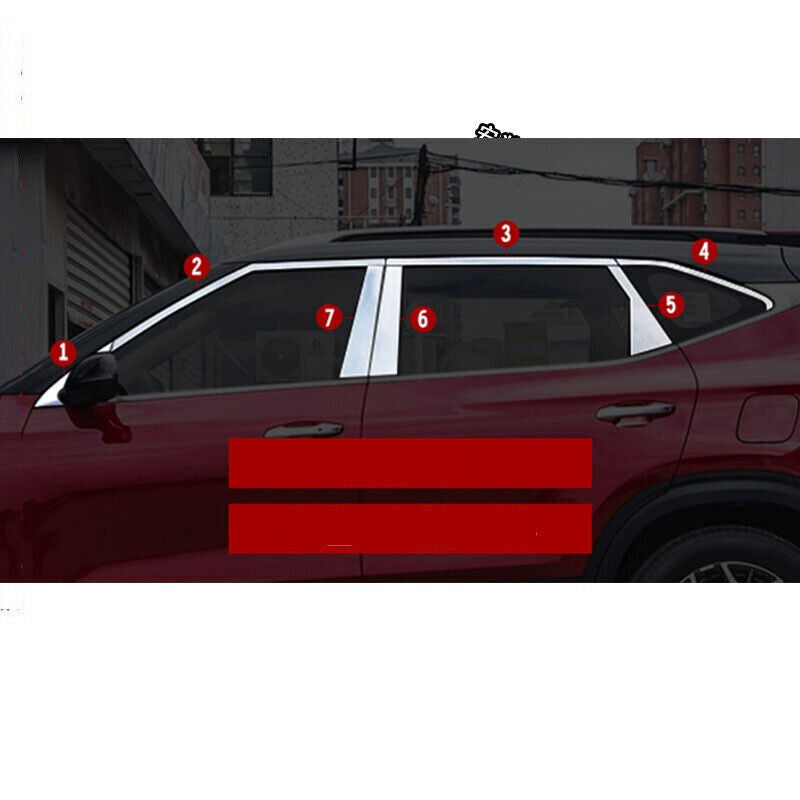 for Kia Seltos 2020-23 Chrome Steel Window Sill Molding Strip Cover Trim Kit 14x