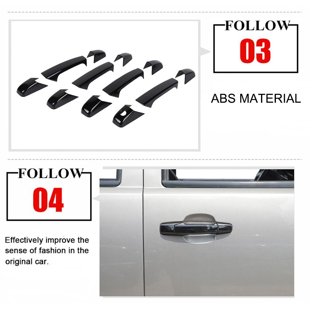 Black Door Handle Cover Trim for Chevrolet Silverado/Suburban/ for GMC - for SIERRA / 07-13