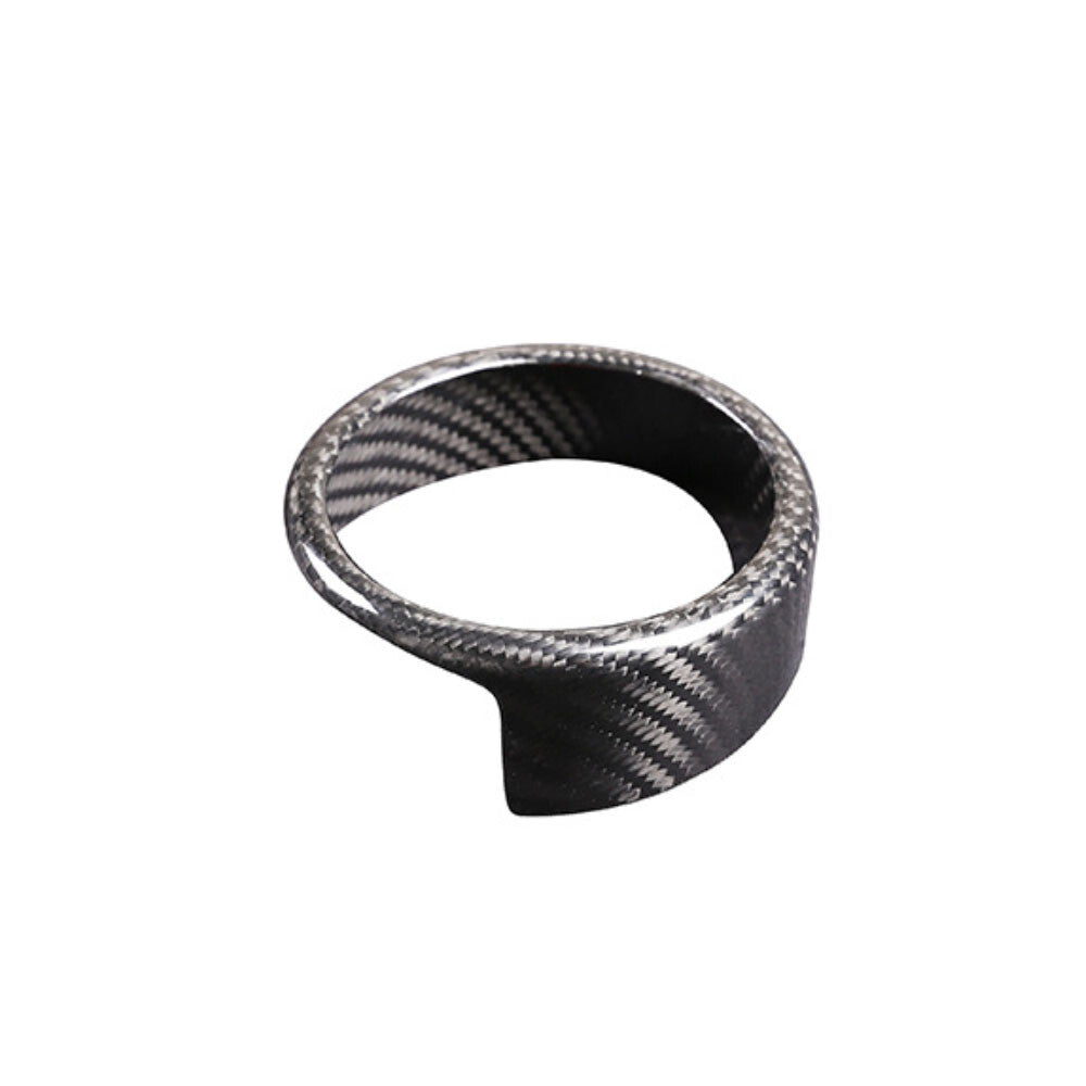 Carbon Fiber Front Car Logo Decorative Ring Trim for Alfa Romeo Giulia 2017-20