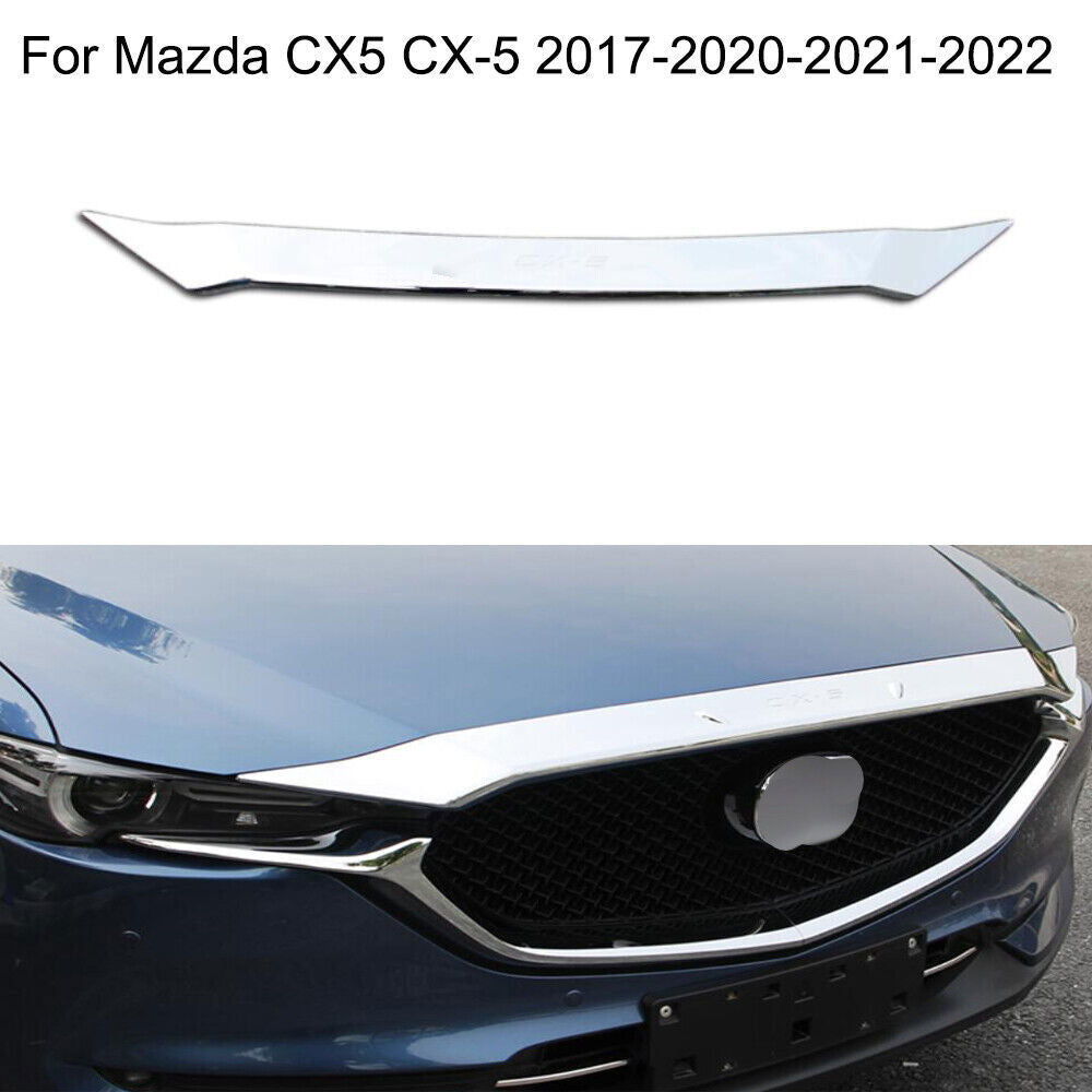 Chrome Car Front Hood Bonnet Grille Lip Cover Trim for Mazda CX-5 CX5 20-21 B n