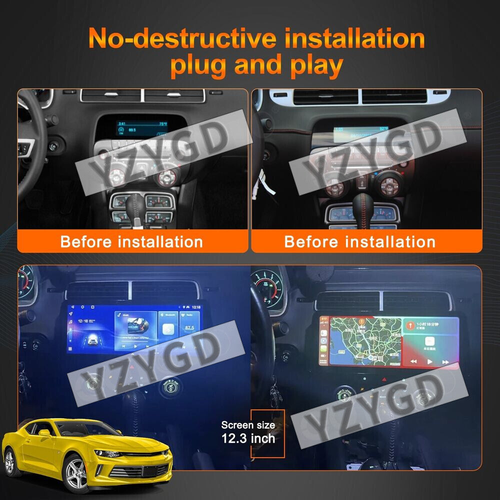 for Chevrolet Camaro 2010-2015 Android Car Radio Carplay Receiver GPS 64GB 2Din